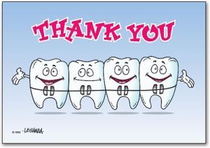 Thank you picture with teeth in braces
