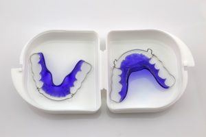 blue retainer in carrying case 