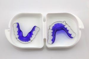 blue retainer in carrying case